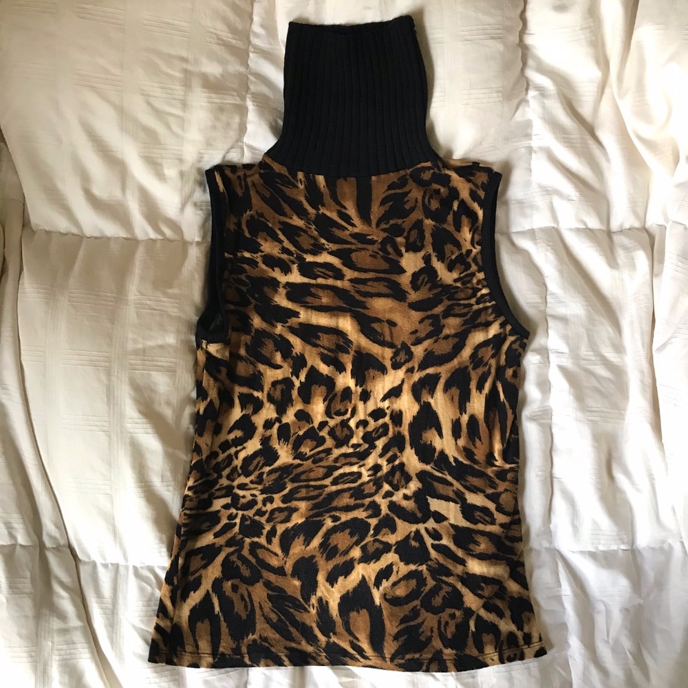Retro silky leopard print top